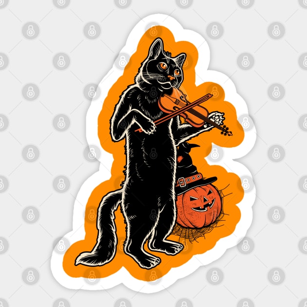 Happy Meoween – Halloween Orange Pumpkin Cat Sticker by pht